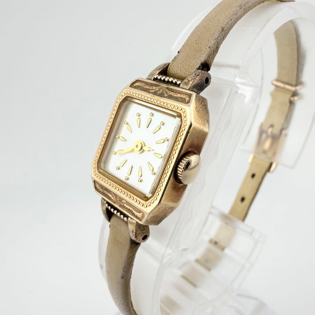 状態良好品 アガット 1406 K10 ゴールド レディース クォーツ 腕時計