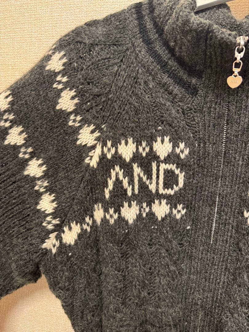 andmary Mary knit cowichan グレー