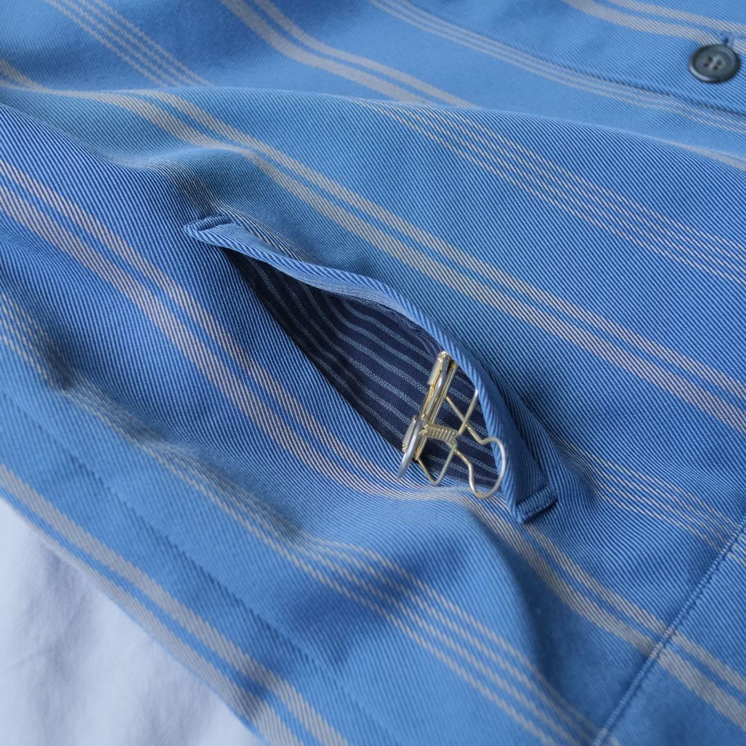 AKI NAGAI ノーカラー ストライプ 切替 ジャケット 日本製