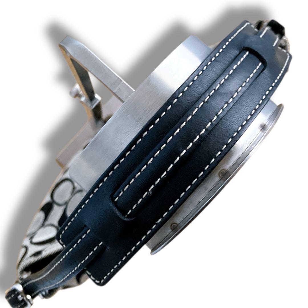 コーチ シグネチャー 肩掛け可 アクセサリーポーチ ワンショルダーバッグ 黒