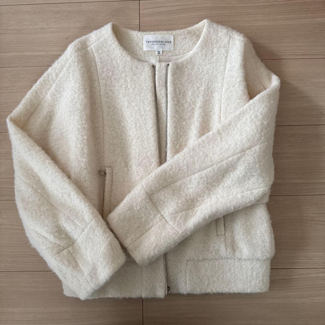 TOMORROWLAND ノーカラージャケット アイボリー