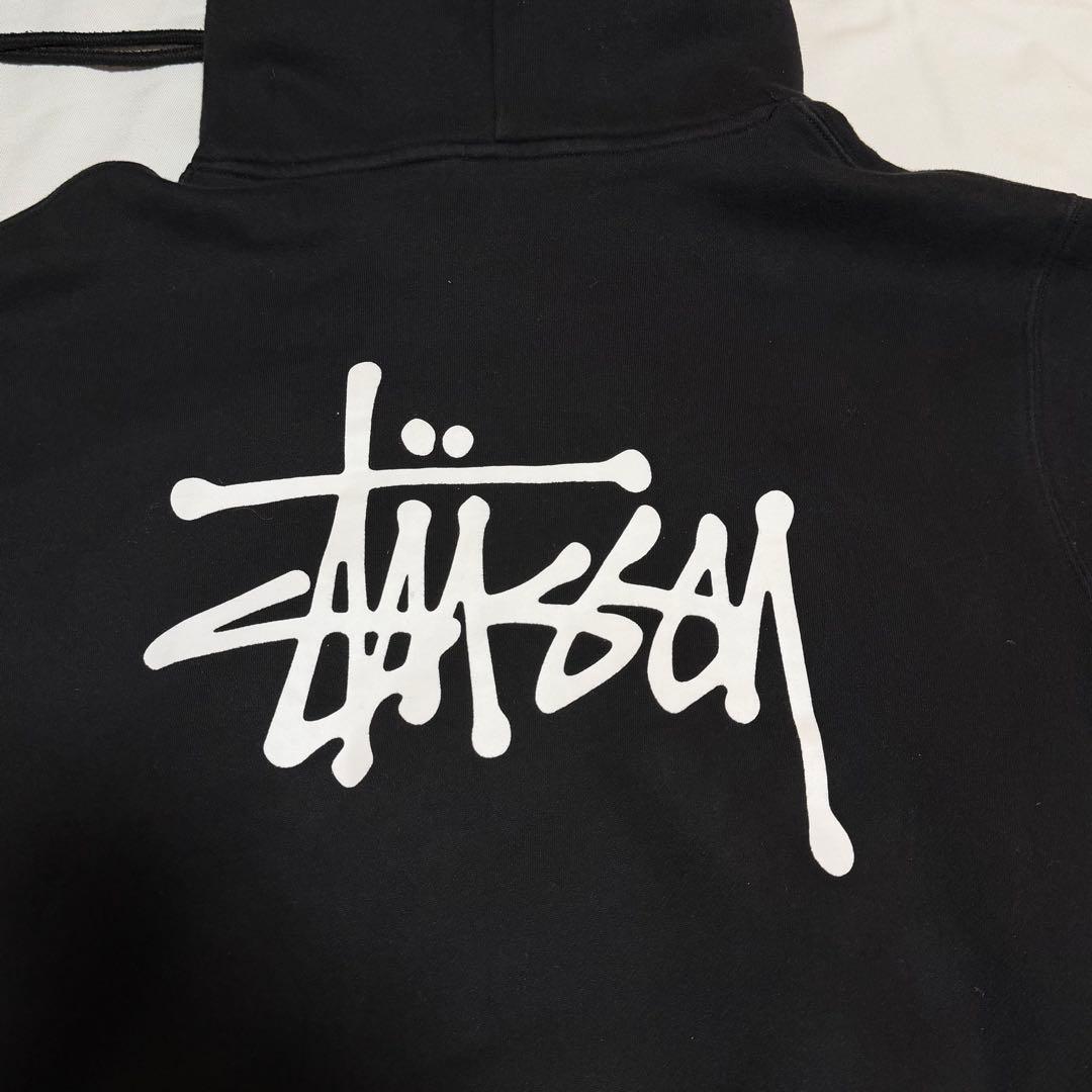 Stussy 黒 パーカー フード付き