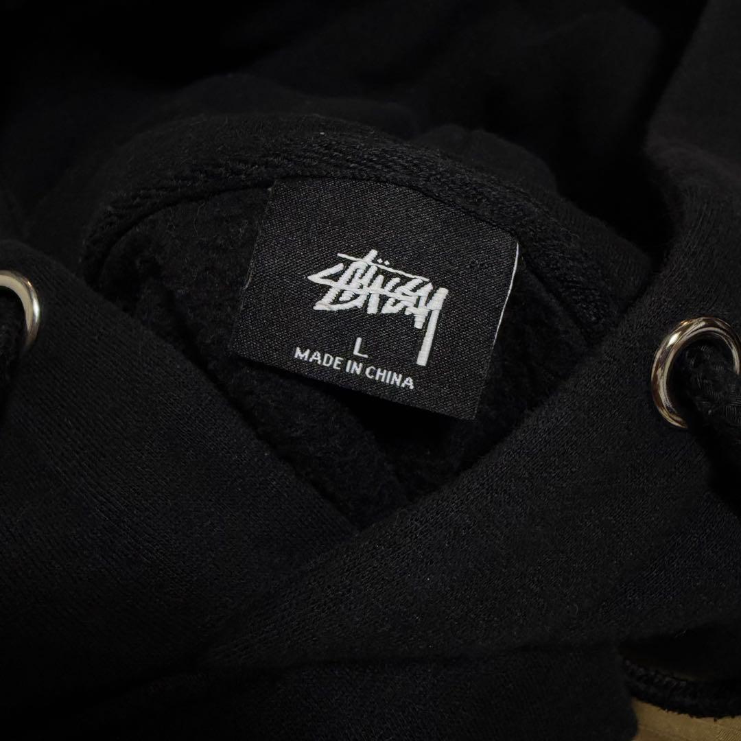 Stussy 黒 パーカー フード付き