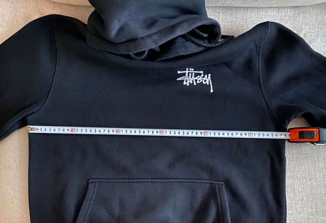 Stussy 黒 パーカー フード付き