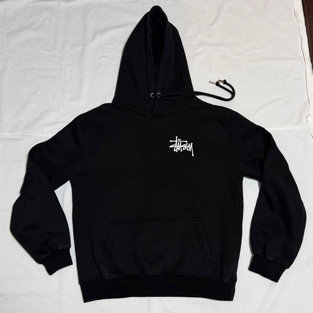 Stussy 黒 パーカー フード付き