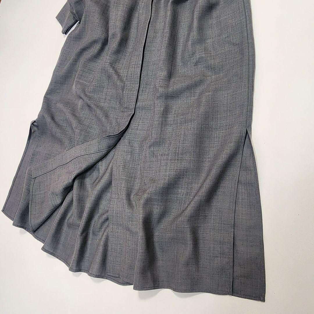 美品【定3.5万】ウィムガゼット ウール バンドカラー シャツワンピース リボン