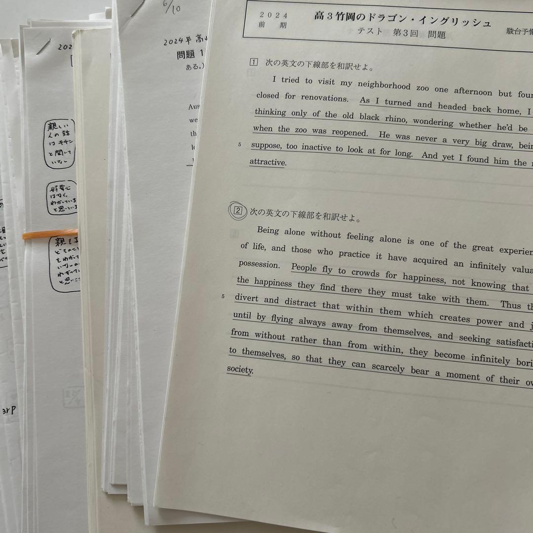 竹岡　ドラゴンイングリッシュ　英語　2024年　高3 駿台　プリントつき