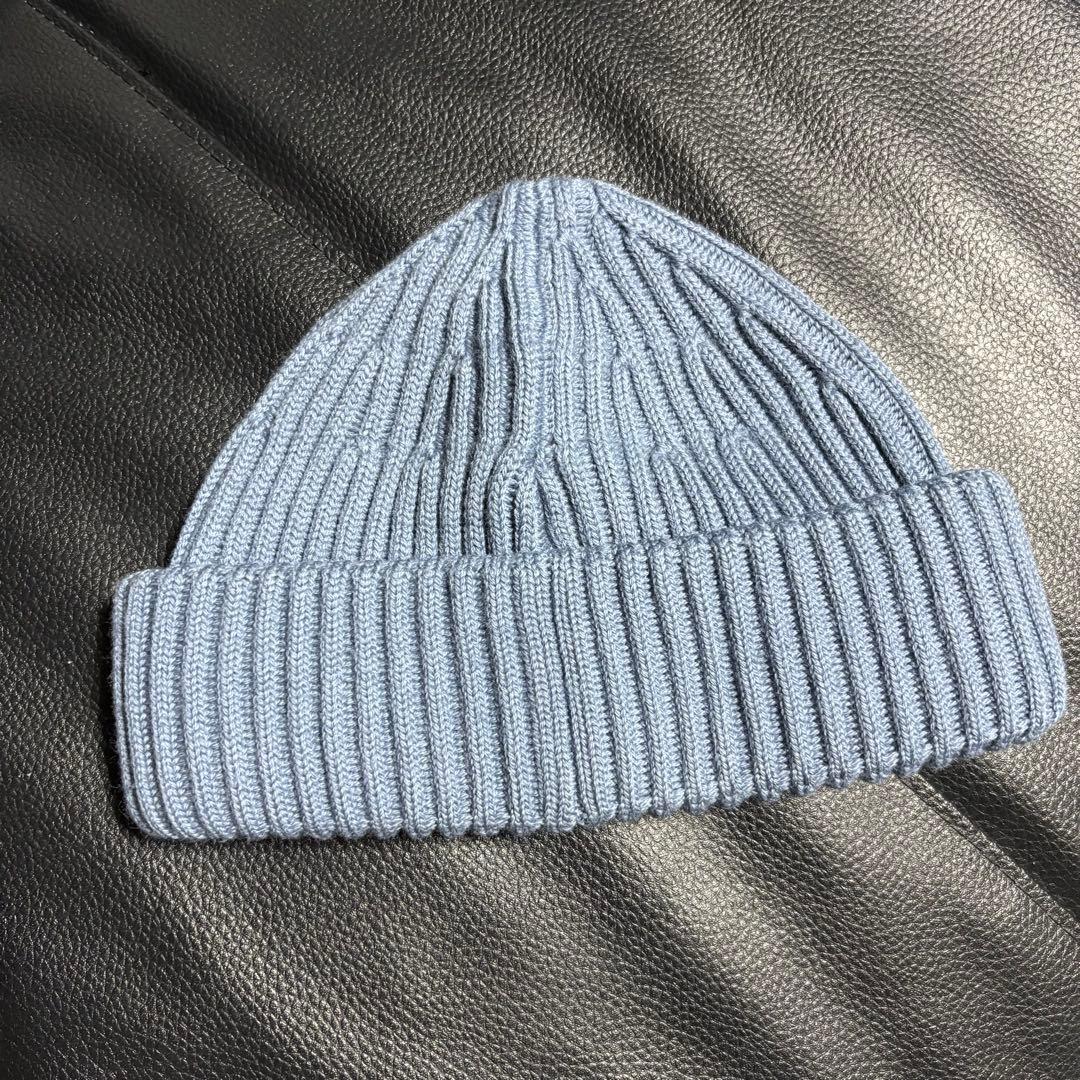 ストーンアイランド ニット帽 ライトブルー　stone 