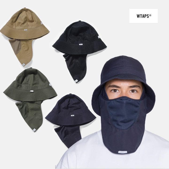 【M】WTAPS FACEHUGGER HAT COTTON.RIPSTOP 黒