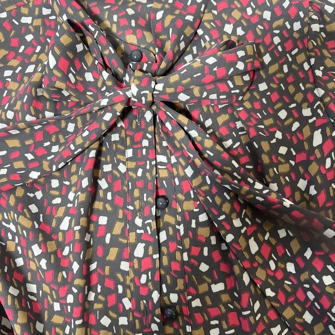 アナイ イレギュラースクエアプリント ギャザーワンピース サイズ36