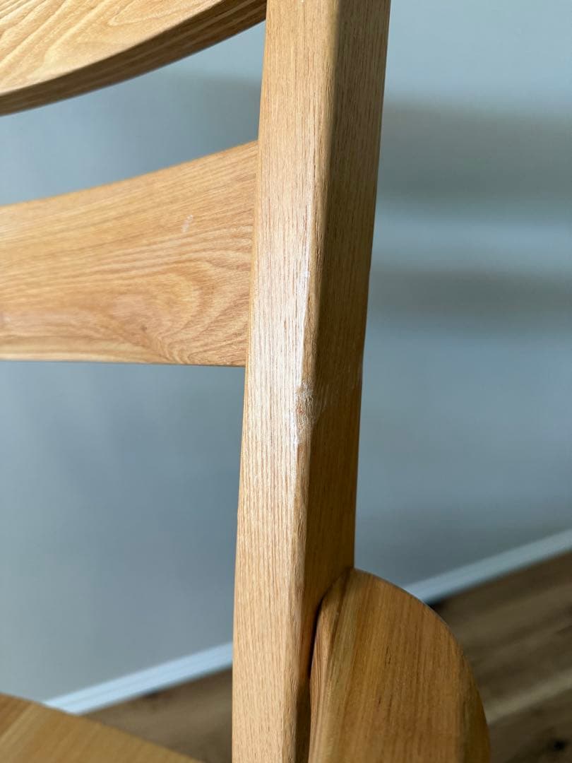 ダイニングアームチェア 回転式 2脚セット タモ天然木