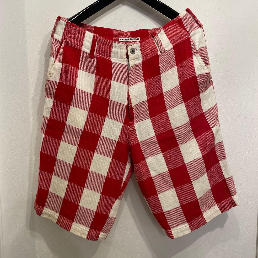 ELECTRIC COTTAGE ブロックチェックネル　ショートパンツ