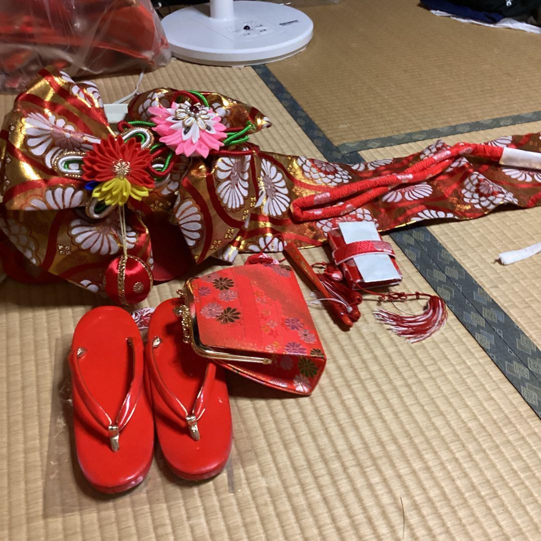 すくすくです。七五三七歳用　フルセット　帯幅19センチ　草履21センチ