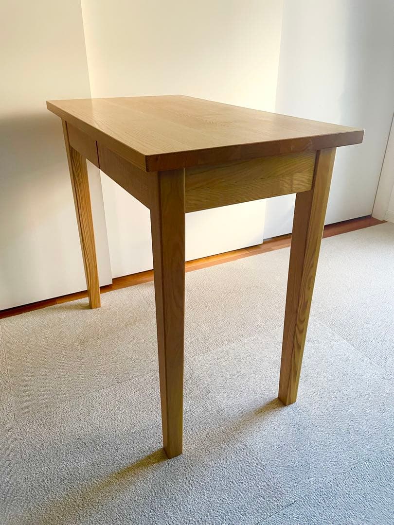 無印良品　木製テーブル ナチュラルウッド 2引き出し　美品