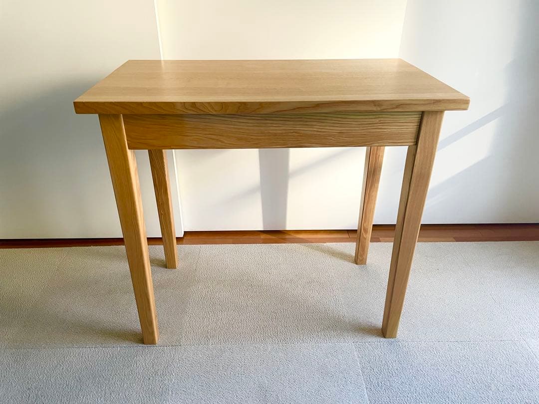 無印良品　木製テーブル ナチュラルウッド 2引き出し　美品