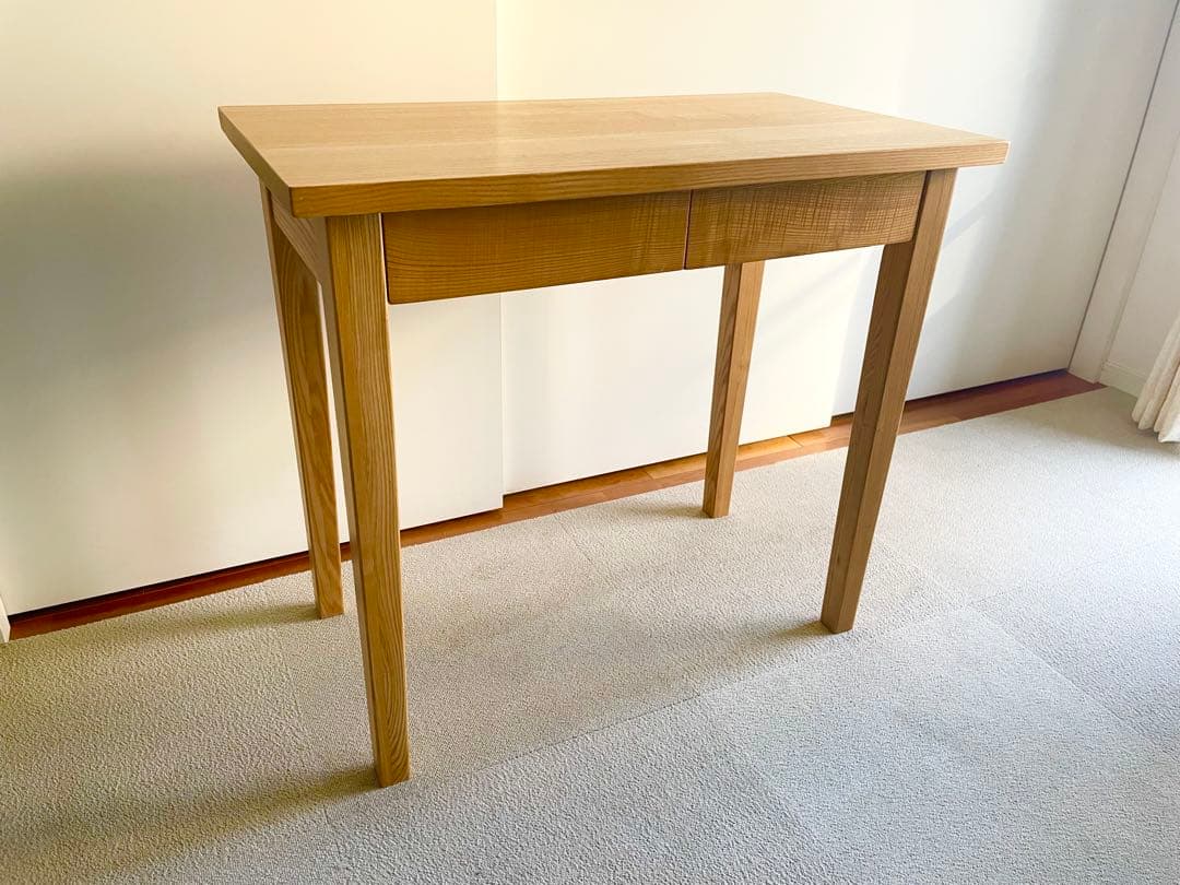 無印良品　木製テーブル ナチュラルウッド 2引き出し　美品