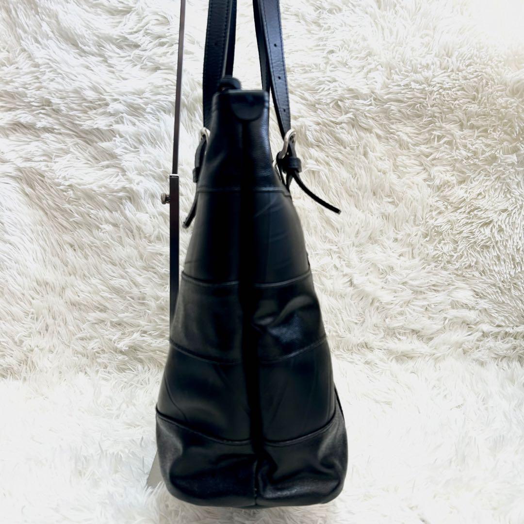 SEAL シール 森野帆布コラボ レザートートボストンバッグ ボーダー 黒