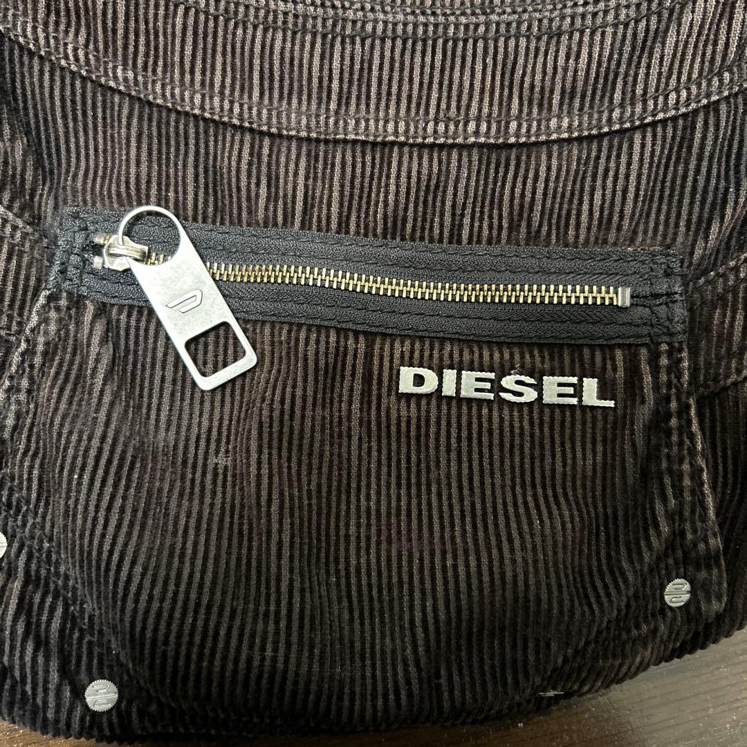 【希少/Y2K】DIESEL 太畝コーデュロイ 三日月型 ショルダーバッグ