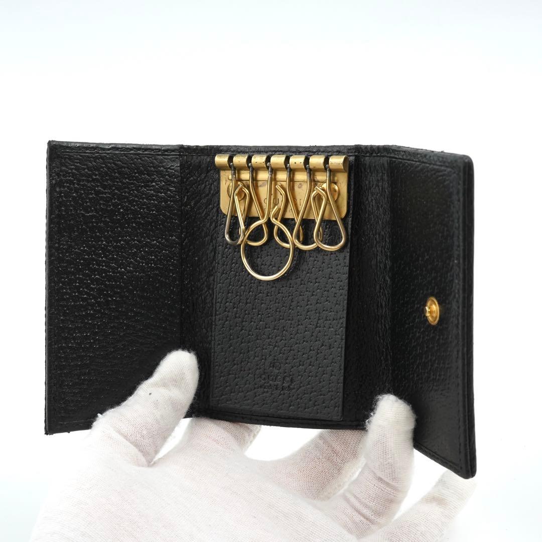 ✨プレゼント梱包✨　GUCCI キーケース　GGライン キャンバス 6連