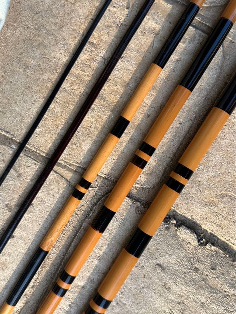 14尺1寸 ４本継 へら竿　浮草 一生 朴石作 硬式 節巻 綿握り