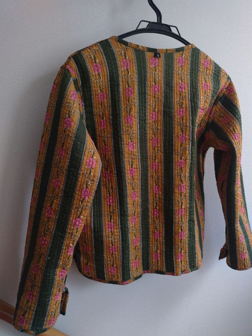 インド製 ブロックプリント ハンドメイド キルティング リバーシブル ジャケット