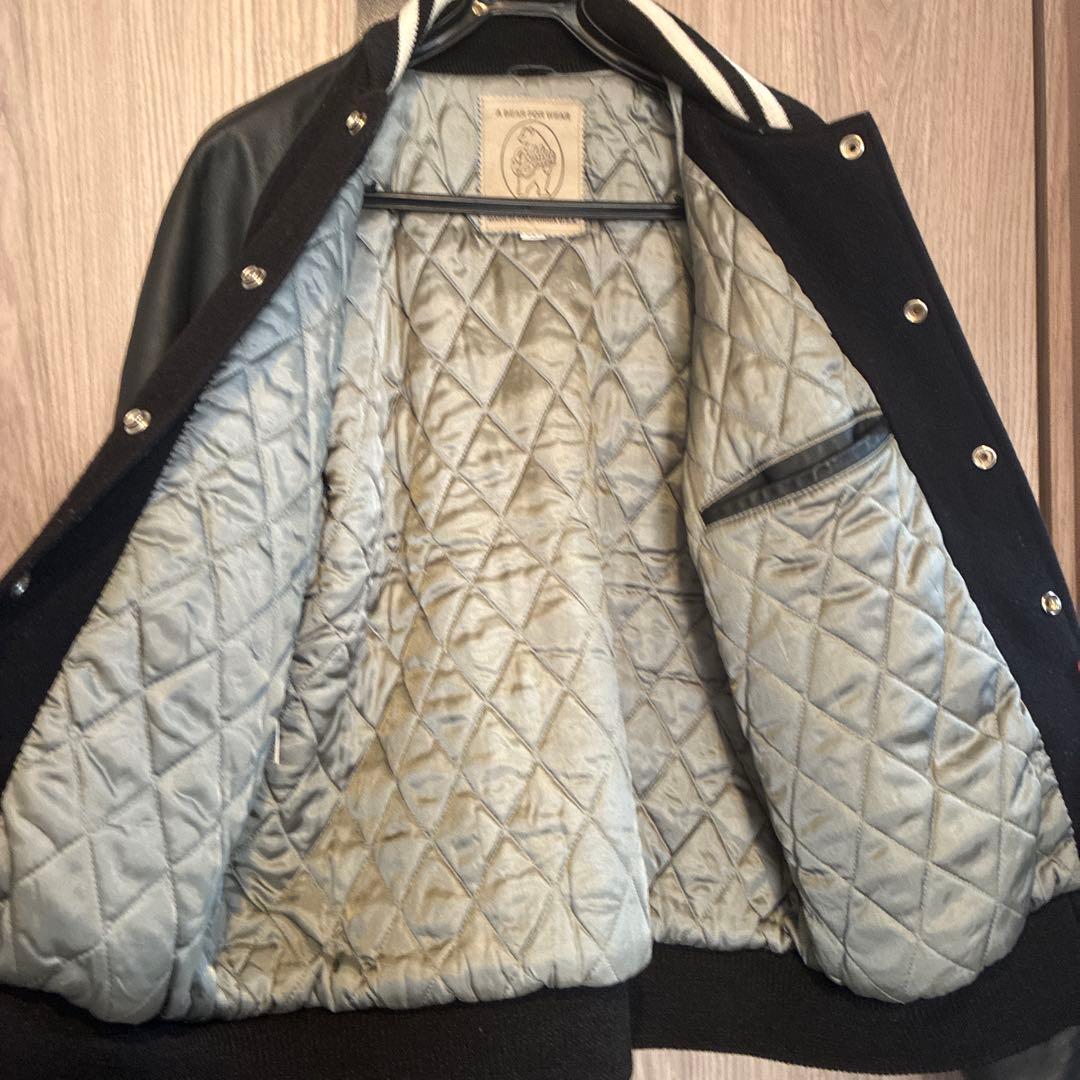 USA製 GOLDEN BEAR 袖レザー スタジャン アワードジャケット　黒