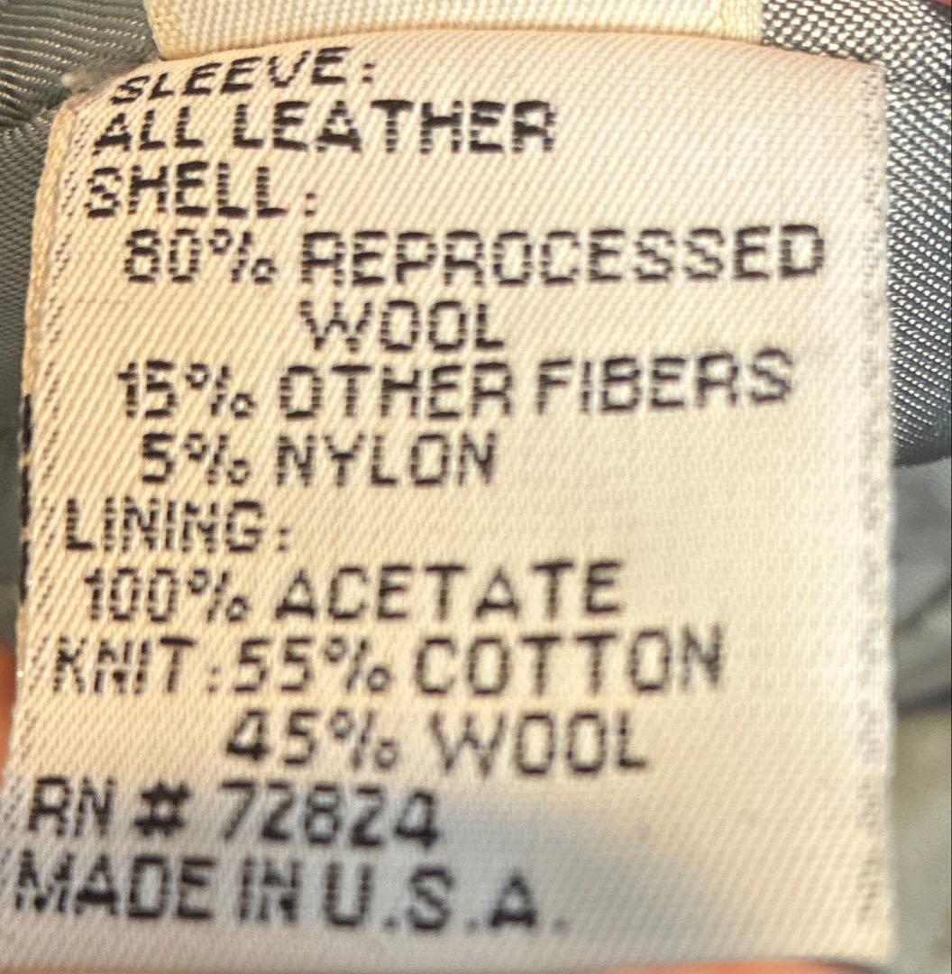 USA製 GOLDEN BEAR 袖レザー スタジャン アワードジャケット　黒