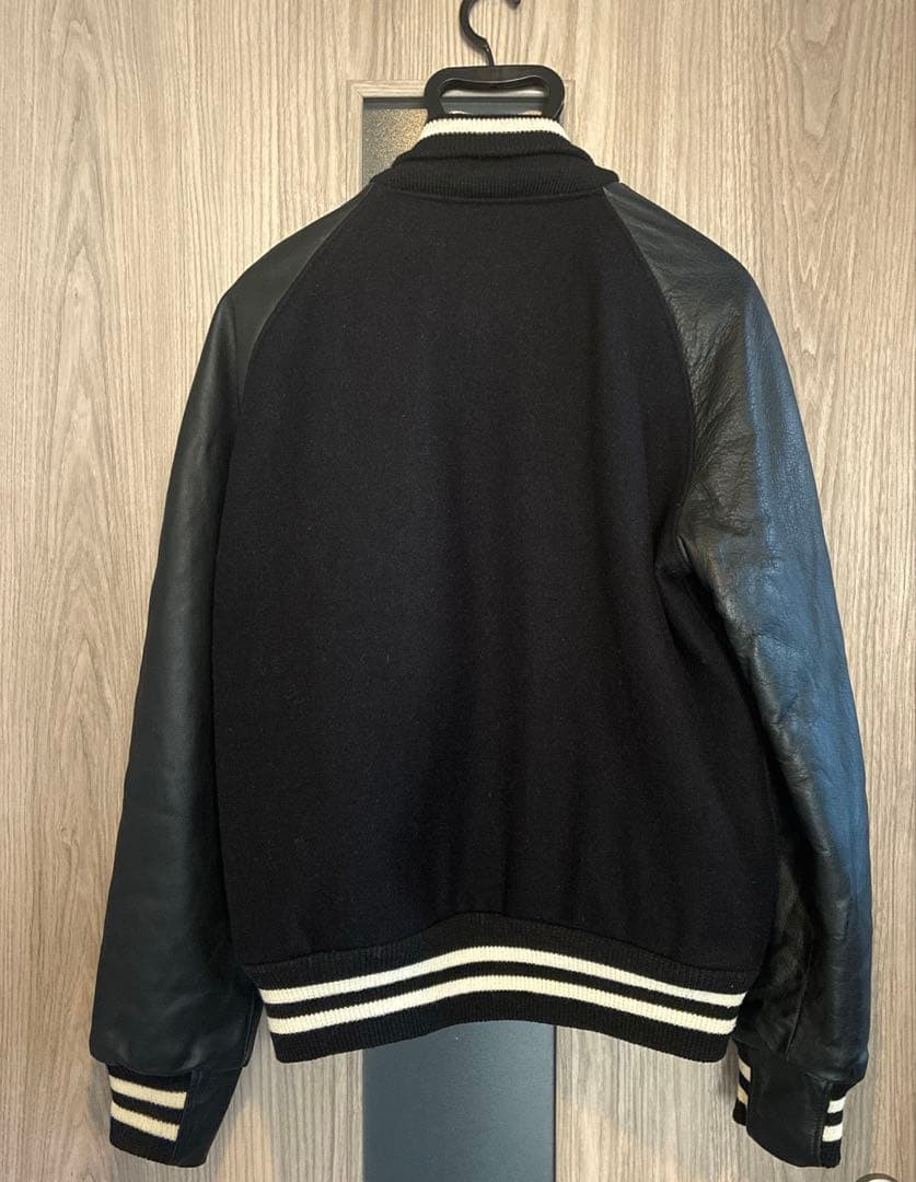 USA製 GOLDEN BEAR 袖レザー スタジャン アワードジャケット　黒