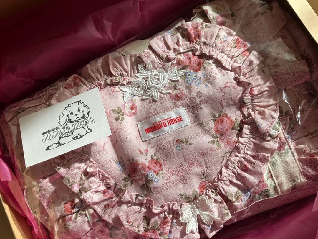 モモコハウス花柄ハートエプロン