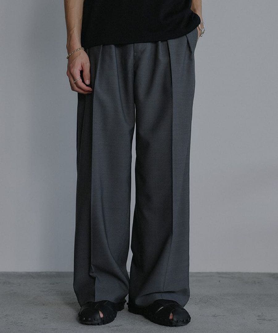 超希少LIDNM SUPER LIGHT WOOL TROUSERSグレーS