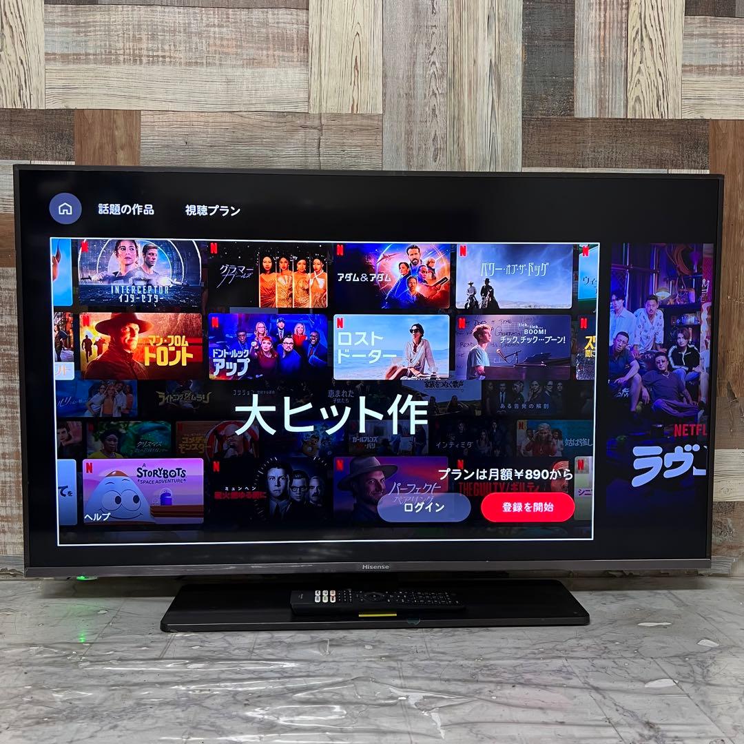 全国送料込❣️Hisense43型4Kチューナ内蔵YouTube.Netflix