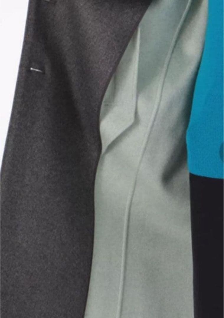 極美品◆エンフォルド ウールリバーノーカラーストレートコート バイカラー 36