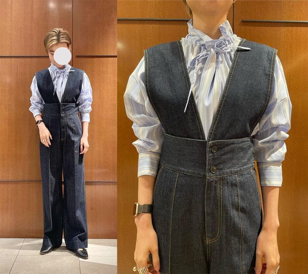 美品 トゥモローランド マカフィー 2,5万円 デニムのサロペット D439