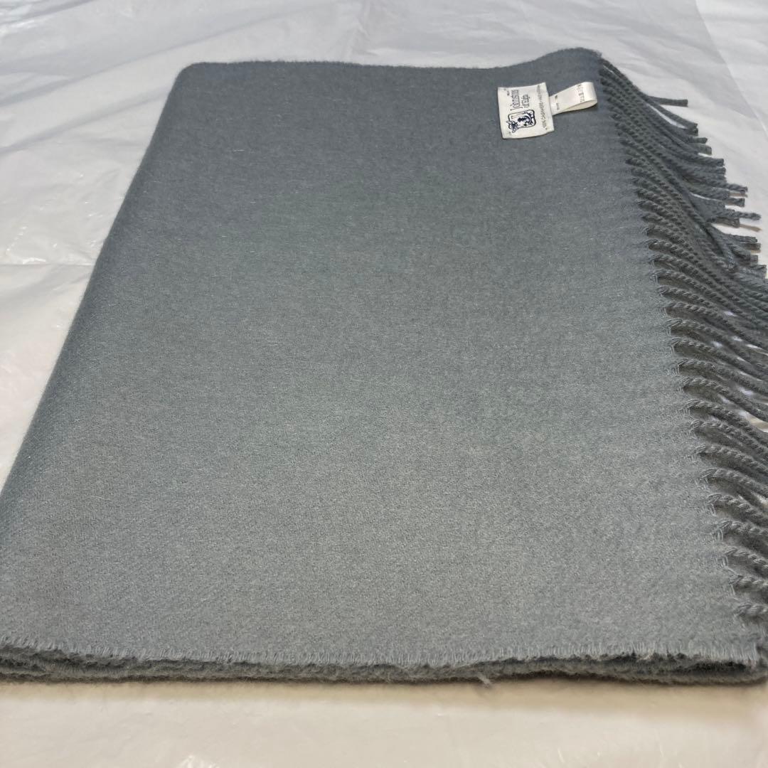 美品 ジョンストンズ カシミヤ100％ 中判ストール ライトブルー 国内正規品