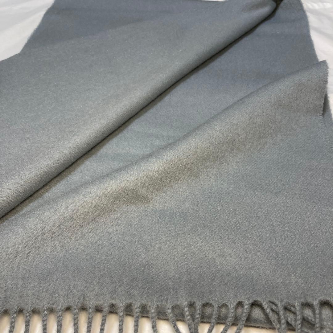 美品 ジョンストンズ カシミヤ100％ 中判ストール ライトブルー 国内正規品