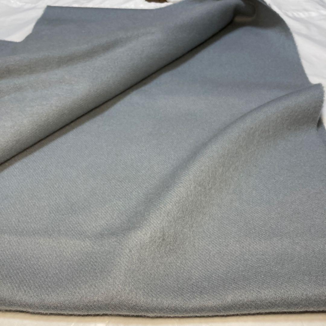 美品 ジョンストンズ カシミヤ100％ 中判ストール ライトブルー 国内正規品