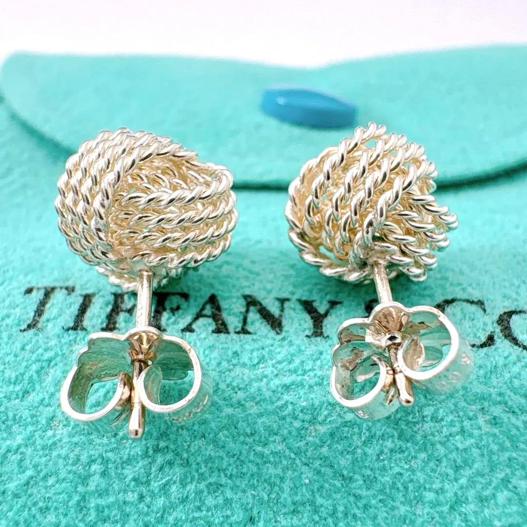 極美品 オールドティファニー サマセット ノット ボール ピアス シルバー925