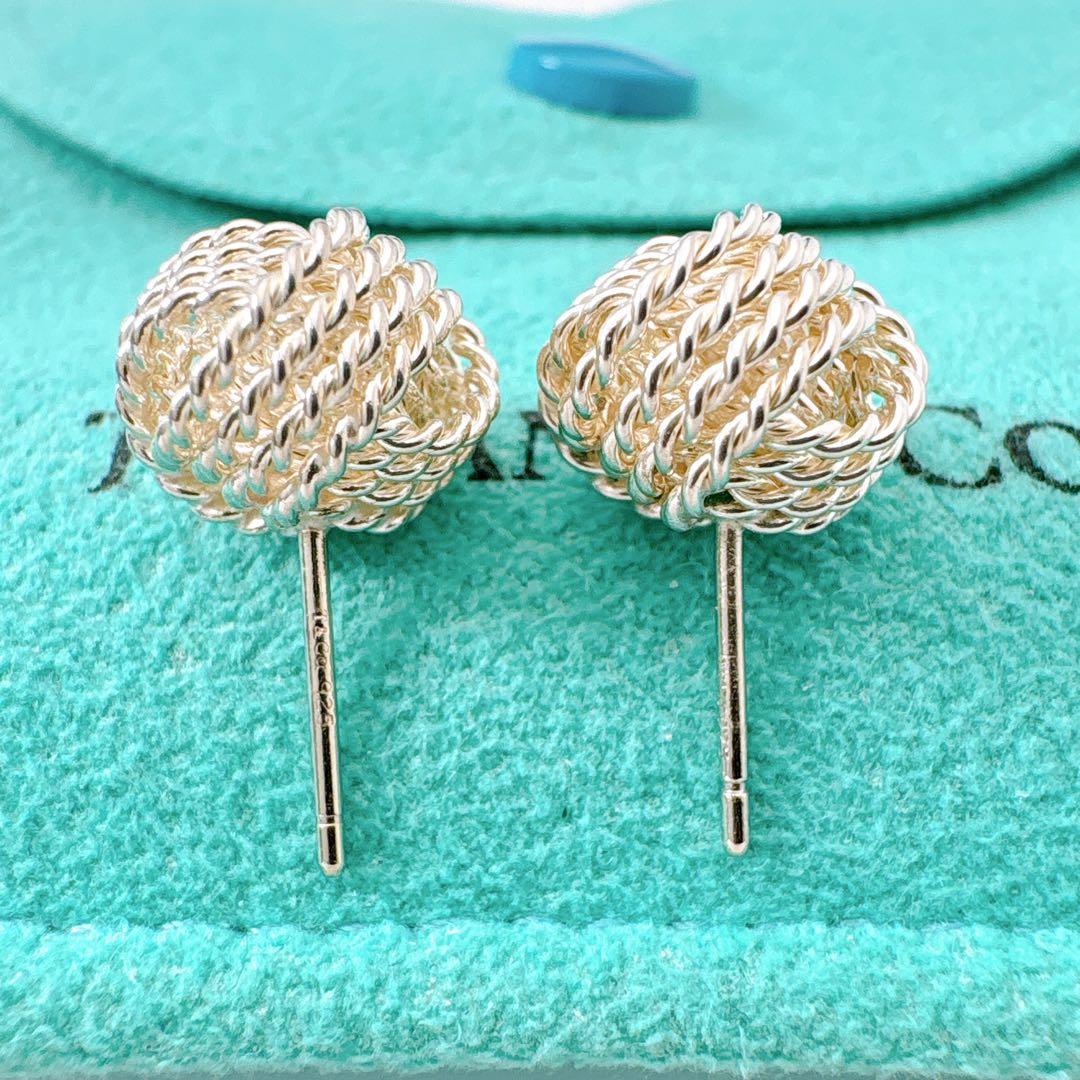 極美品 オールドティファニー サマセット ノット ボール ピアス シルバー925