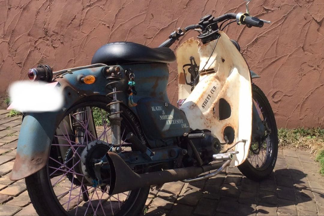 スーパー カブ用ワンオフフィッシュテールマフラー