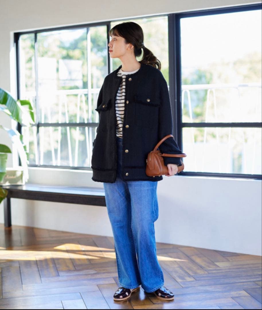 ジャーナルスタンダード クリアツイードジャケット　ブラック