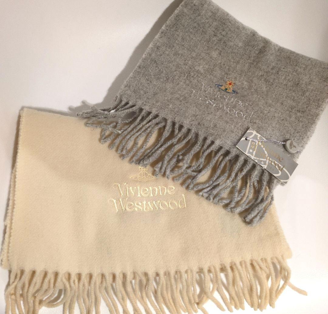 Vivienne Westwood マフラー グレー アイボリー