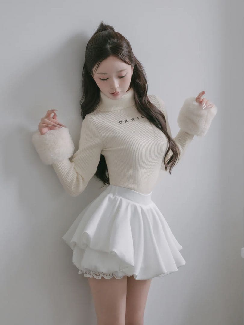 新品タグ付き ダーリッチ ボリュームバルーンミニスカート ホワイト フリー