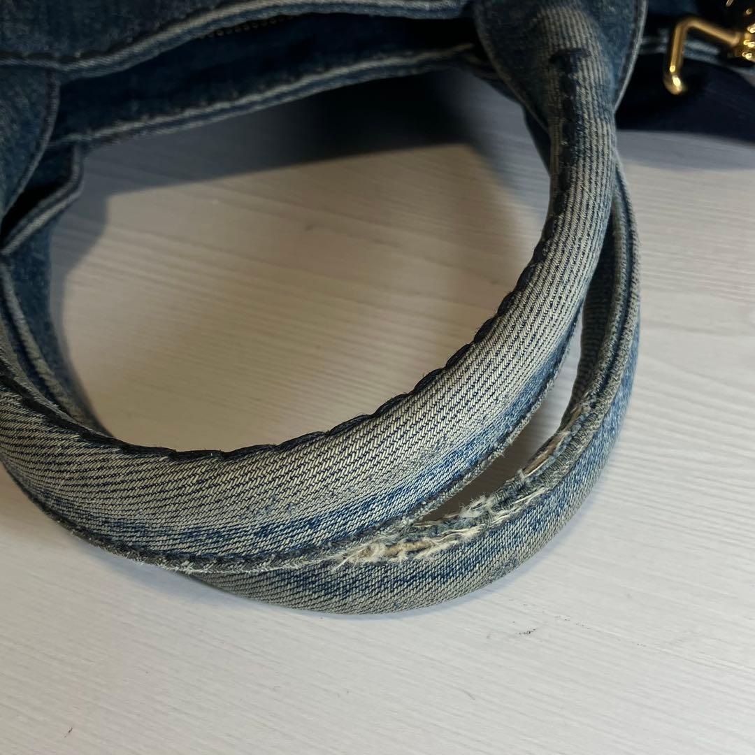 PRADA プラダ カナパミニ 2WAY トートバッグ デニム