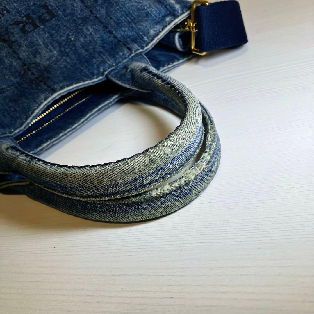 PRADA プラダ カナパミニ 2WAY トートバッグ デニム
