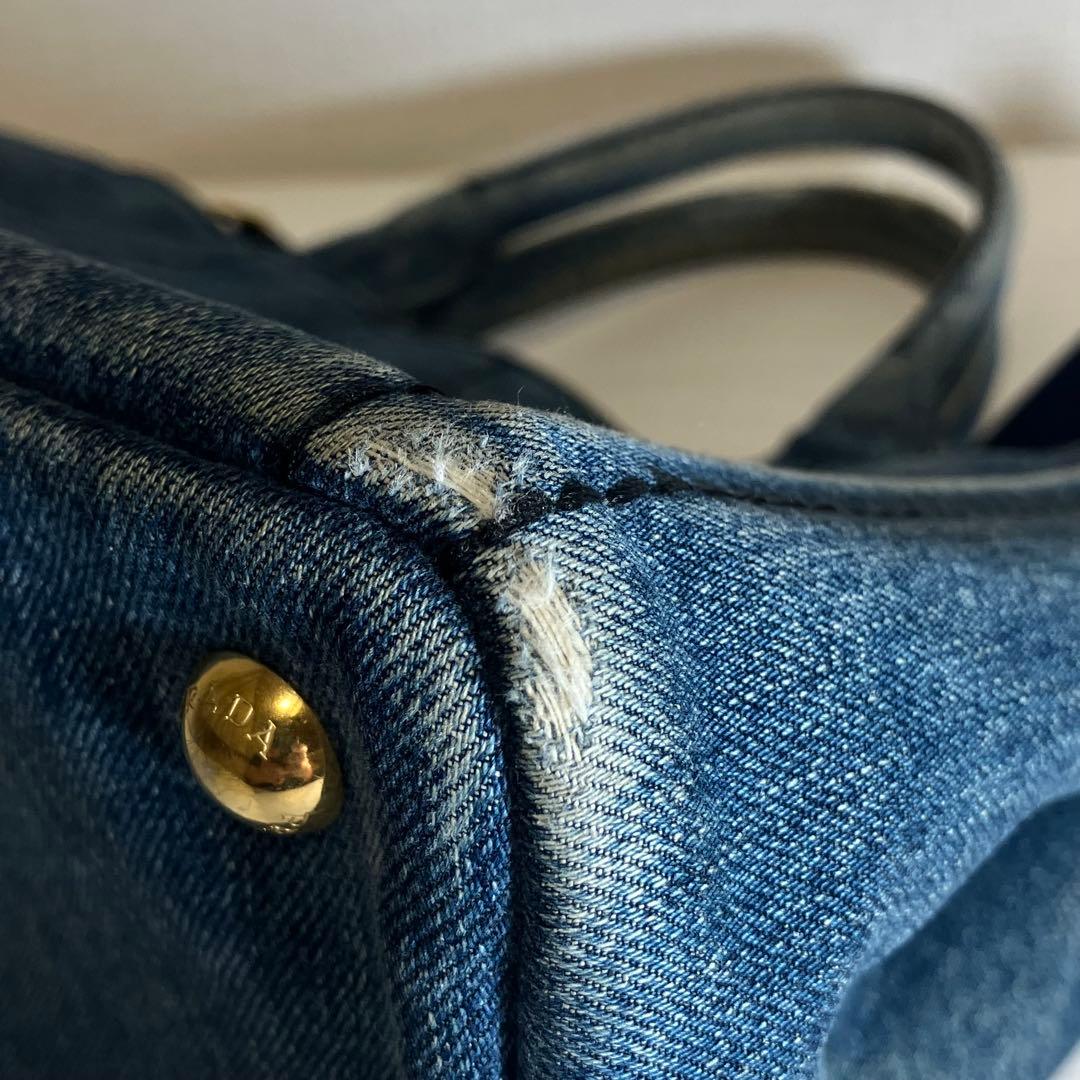 PRADA プラダ カナパミニ 2WAY トートバッグ デニム
