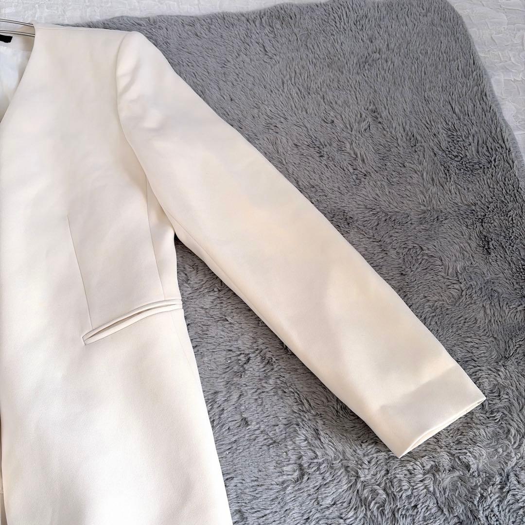【セオリー】美品✨2021 上品 ノーカラージャケット クレープ素材 スーツ