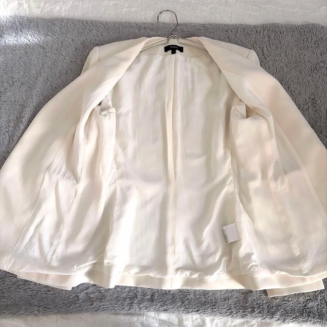 【セオリー】美品✨2021 上品 ノーカラージャケット クレープ素材 スーツ