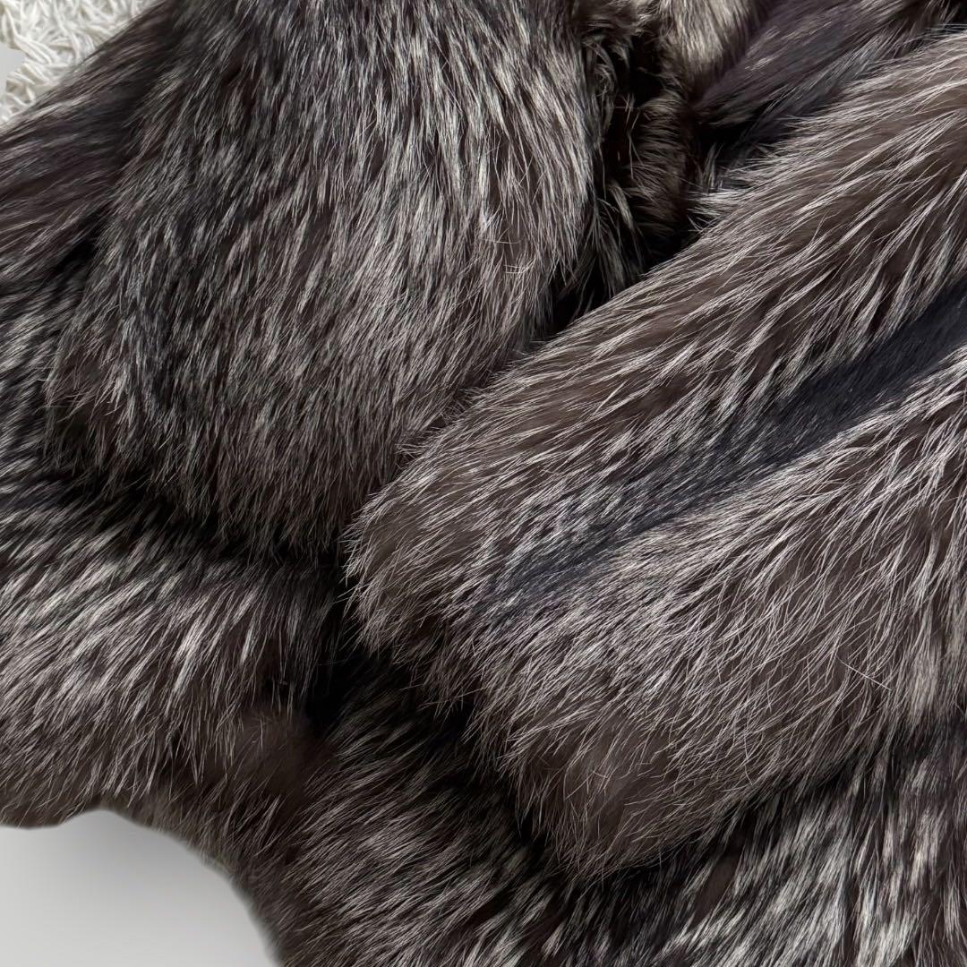 本毛皮●シルバーフォックス FOX ファーコート ふわふわ◎ 13号