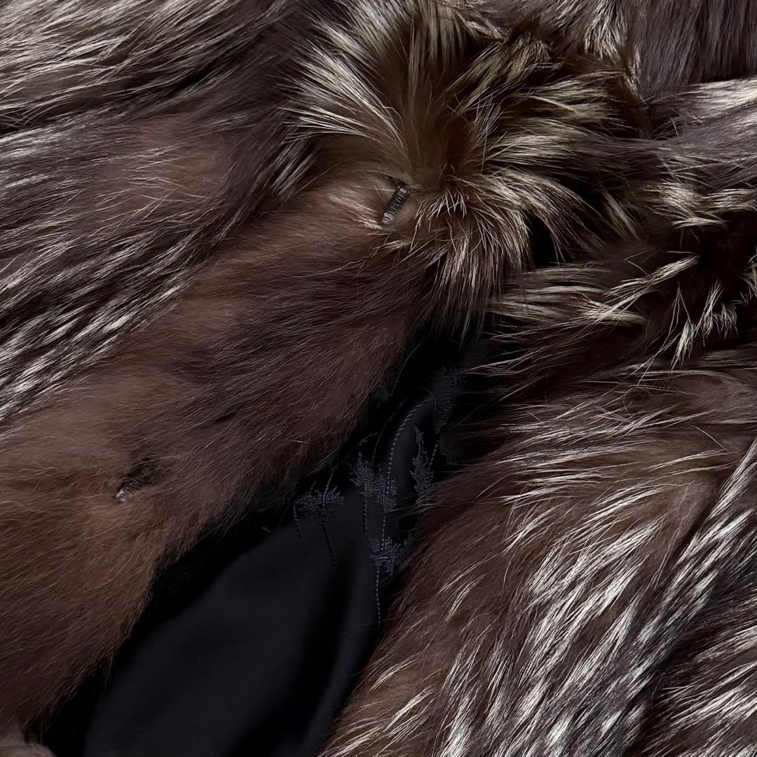 本毛皮●シルバーフォックス FOX ファーコート ふわふわ◎ 13号