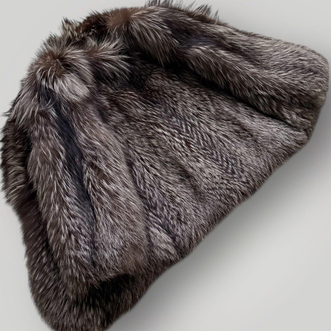 本毛皮●シルバーフォックス FOX ファーコート ふわふわ◎ 13号